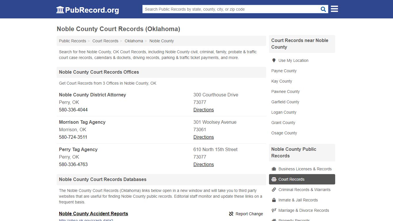 Free Noble County Court Records (Oklahoma Court Records) - PubRecord.org